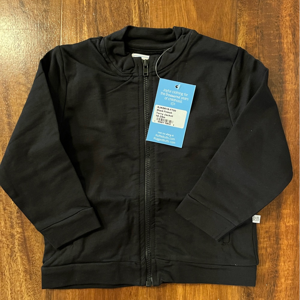Rufflebutts Ruggedbutts Black French Terry Jacket